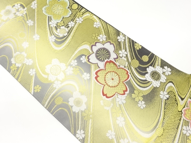 たつむら 「ろうけつ華文」金色花柄 袋帯 楽天市場】【大決算市 半額】正絹